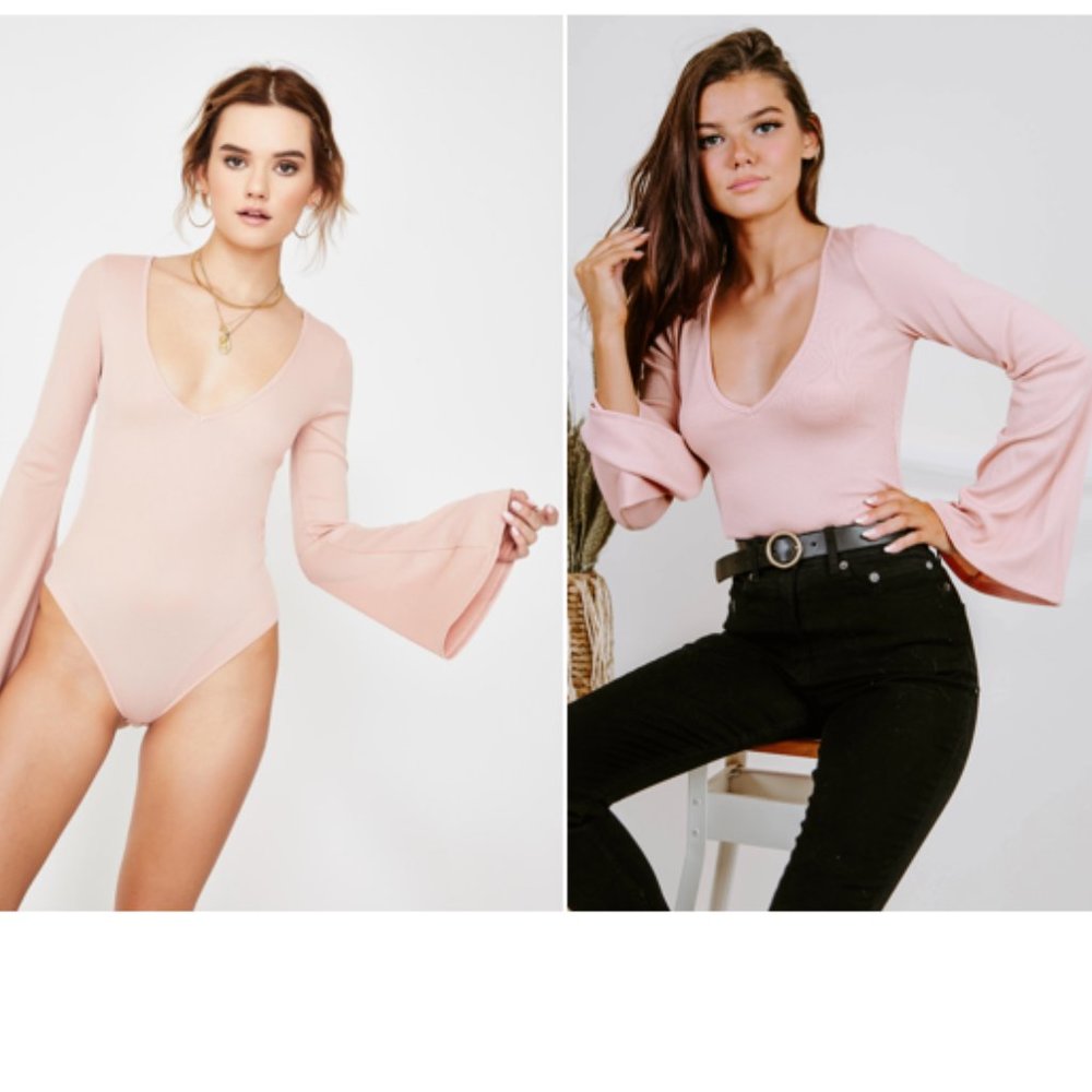 Free People Charli Bodysuit in dusty pink